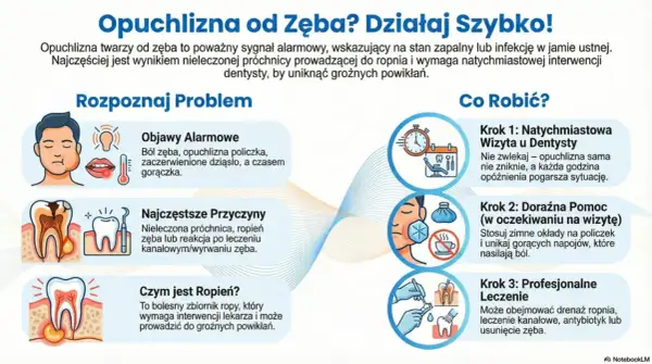 Tragiczny ból zęba i opuchlizna policzka to sygnał alarmowy. Infekcja wymaga natychmiastowej wizyty u dentysty, by uniknąć powikłań.